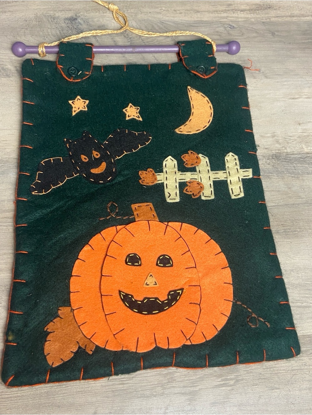 Hanging Felt Halloween Pumpkin Decoration, Wall Hanging, Orange & Black